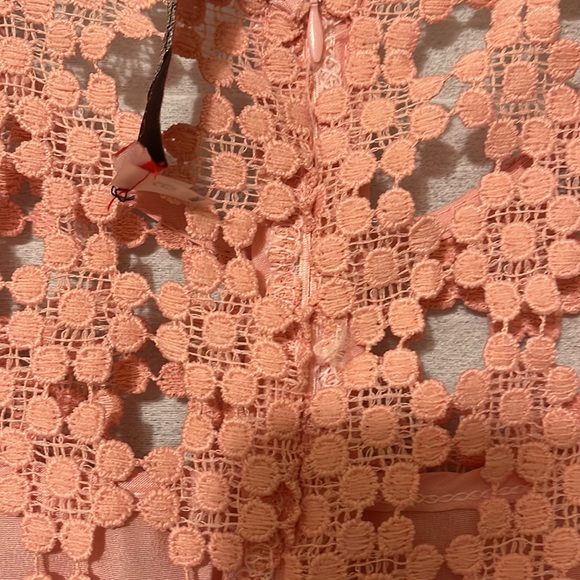 NWT Carmen Marc Valvo Infusion Pink cut-out long Dress with black ribbon waist - Picture 9 of 9